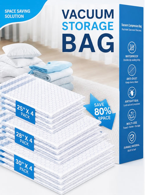 12-Pack Vacuum Storage Bags