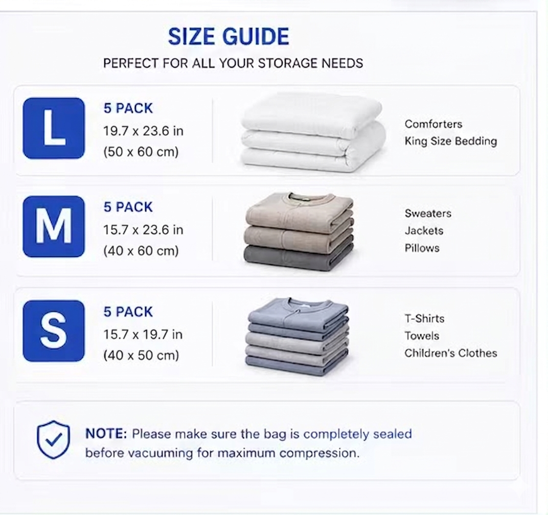 Vacuum Sealed Travel Bags